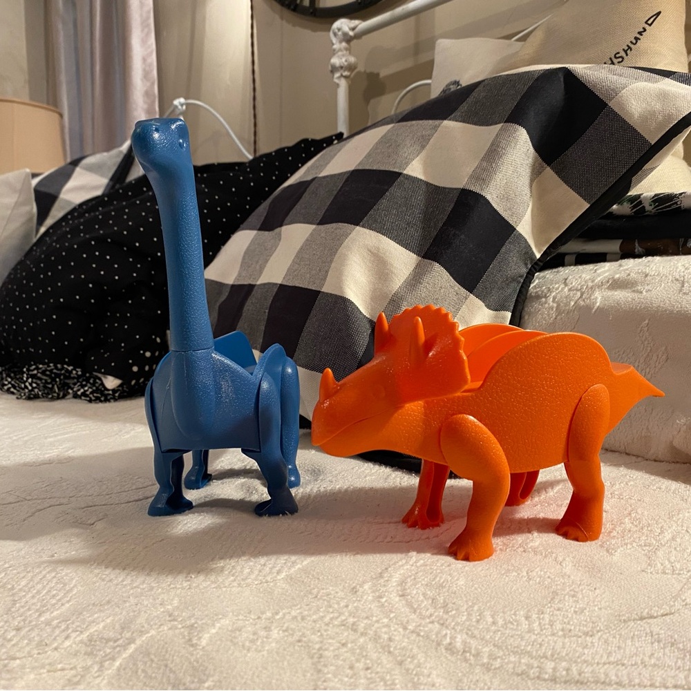 Original Taco Toaster Blue and Orange Dinosaur Taco Holders